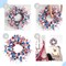 22 Inch Patriotic Glitter Stars Pineapple Wreath for Front Door, Memorial Day Glitter Red White and Blue Wreath for Home Decor, Forth of July Holiday Wreath for Indoor and Outdoor